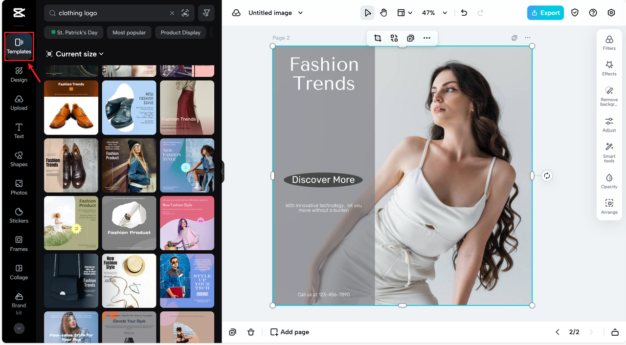 Industry-specific templates in CapCut Online