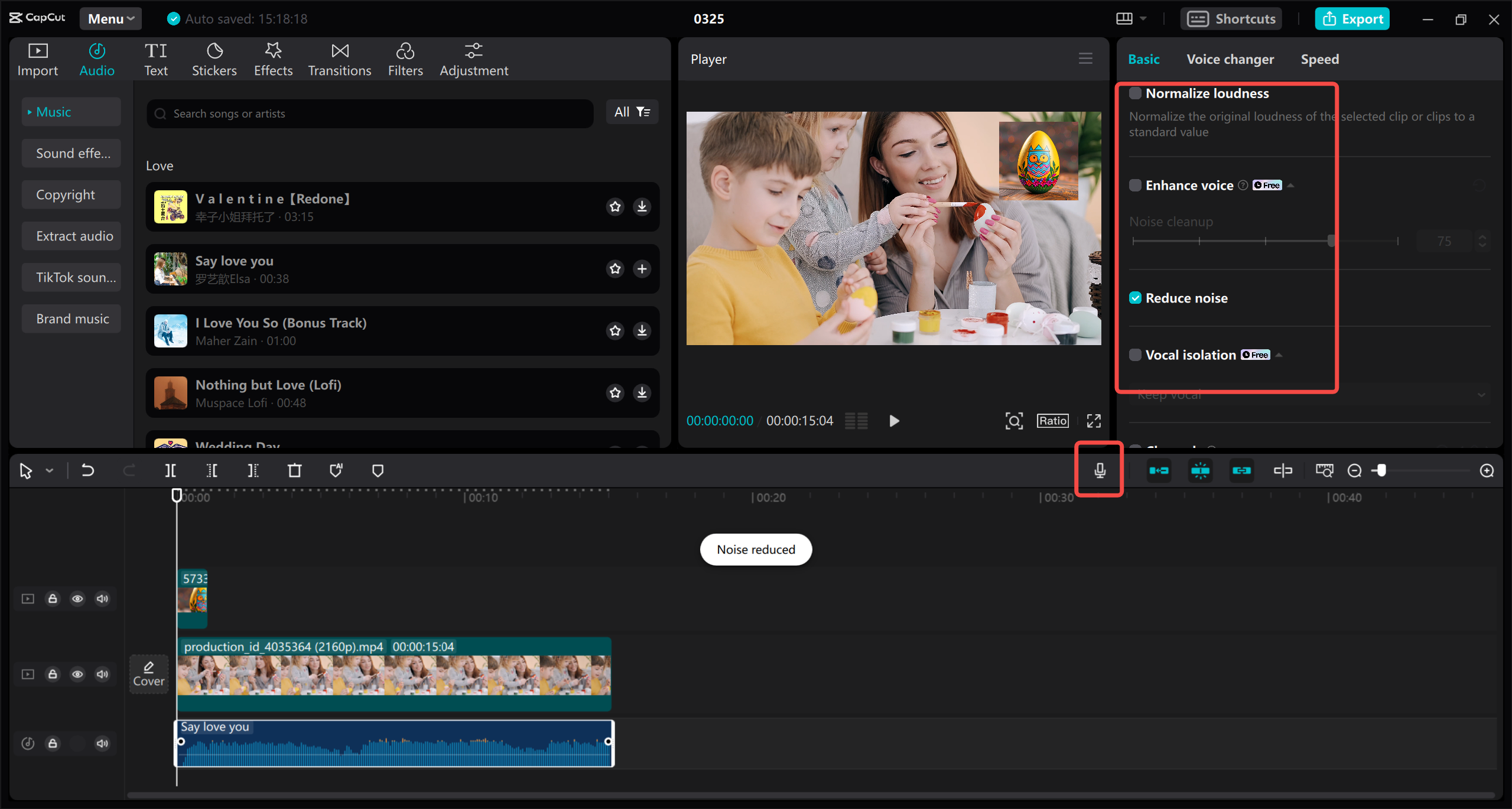 Reduce background noise