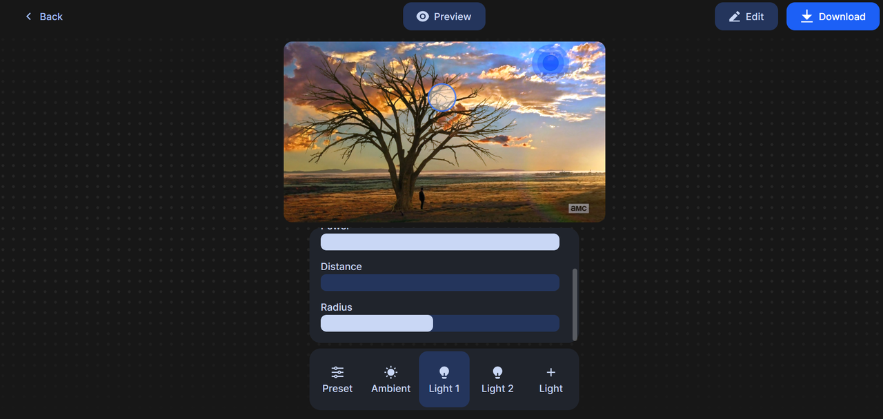 Relight image on Clipdrop Relight