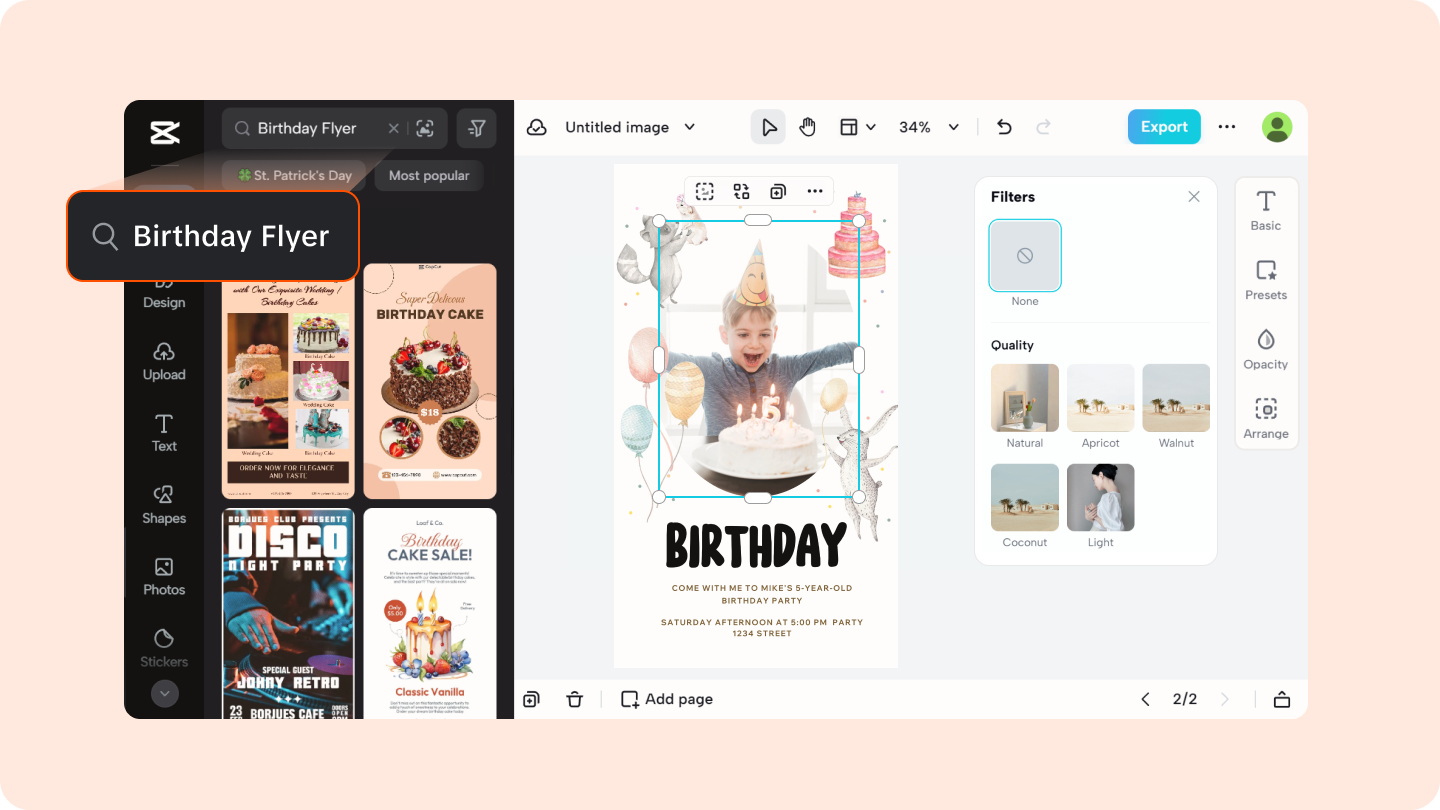 tờ rơi sinh nhật