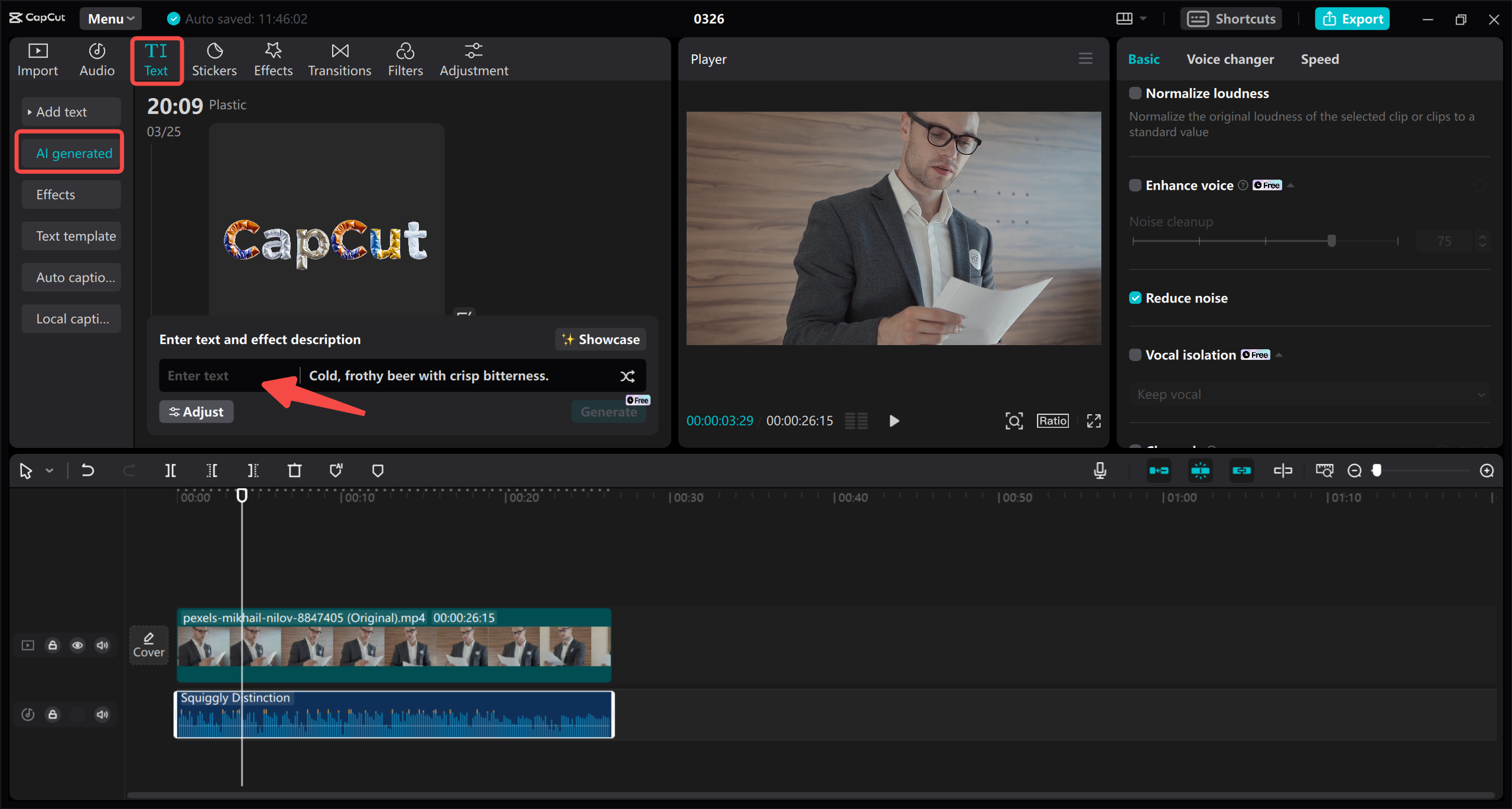 AI-generated text templates