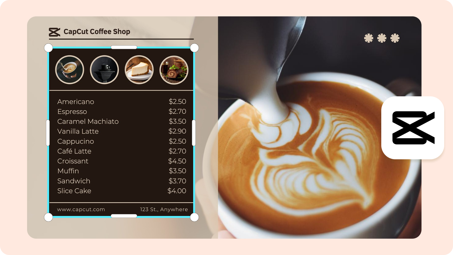 menü tasarımı kahve dükkanı