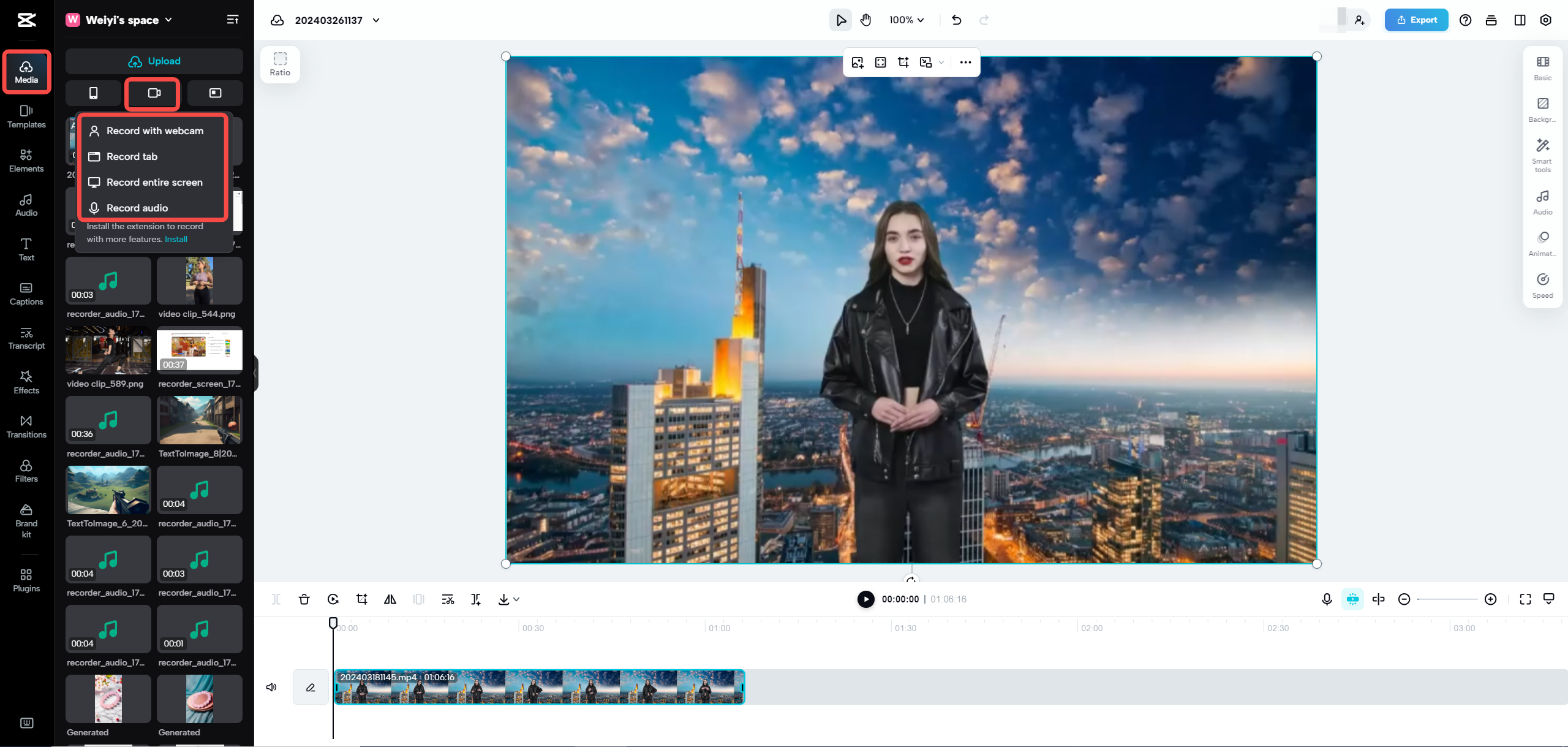 How to record screen with CapCut online video editor 