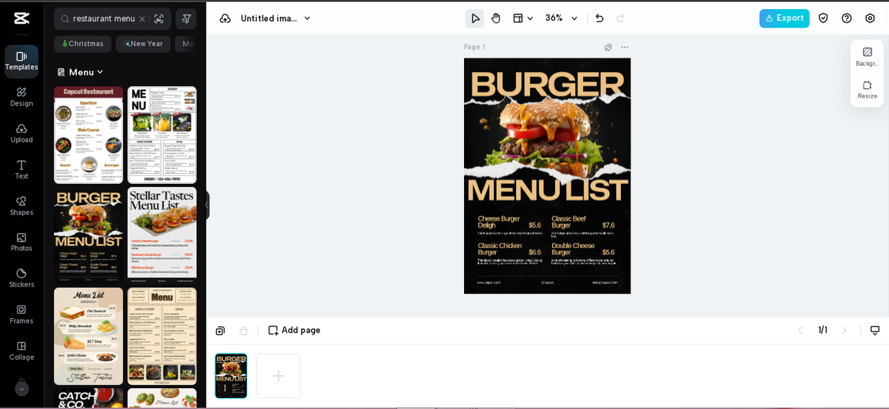 restaurant menus