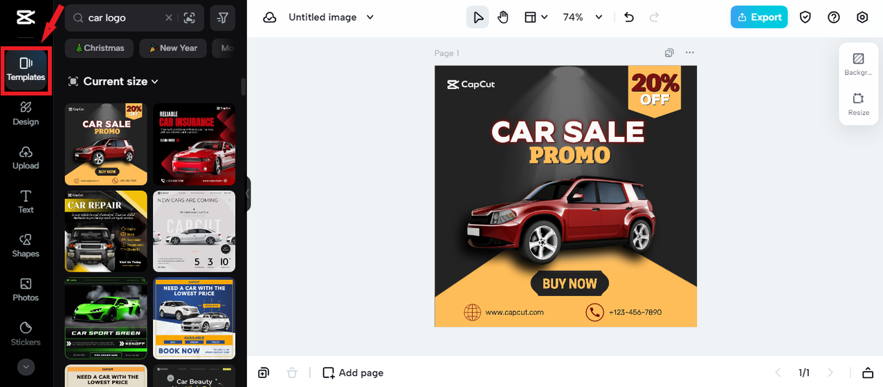 templates in CapCut Online