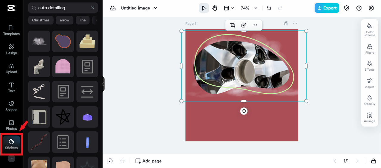the "Stickers" section