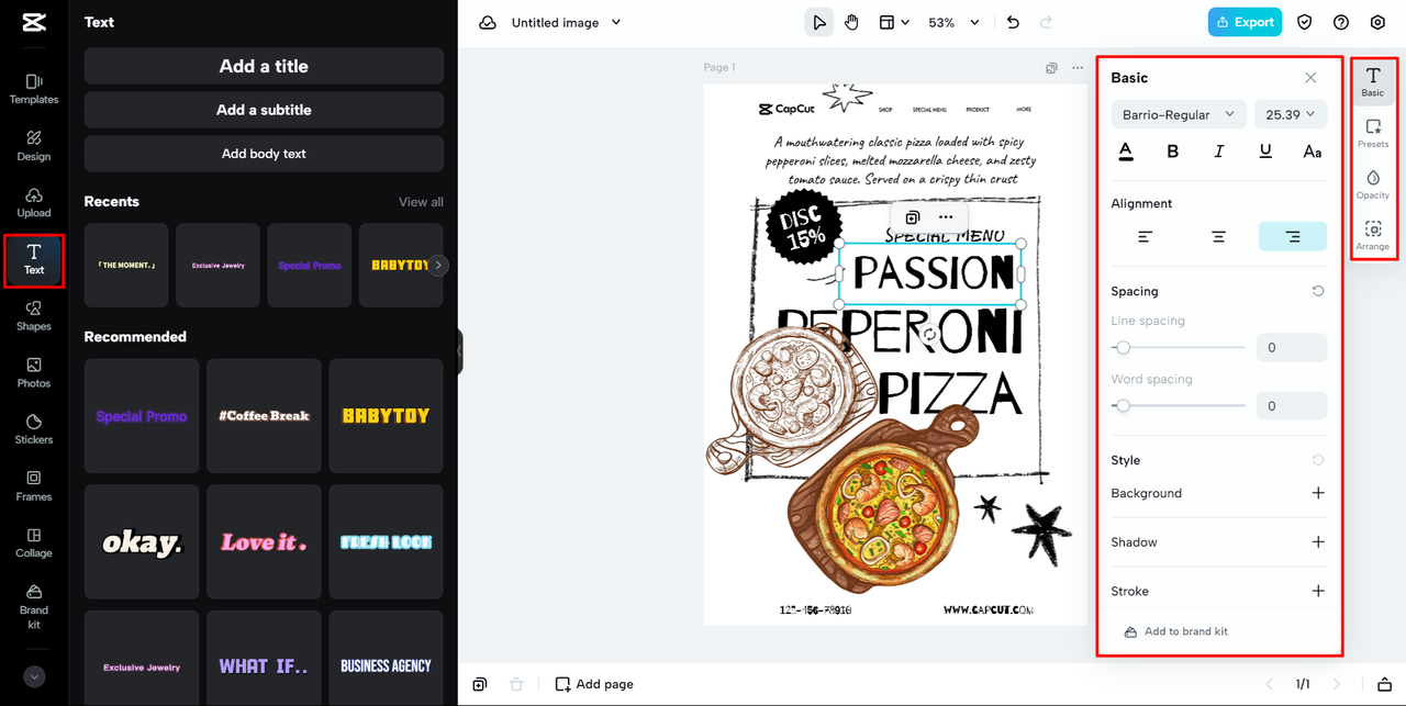 custom fonts and text styles