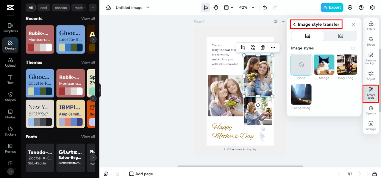 change picture style