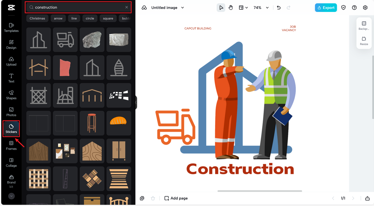 Explore frames, stickers, and color adjustment tools