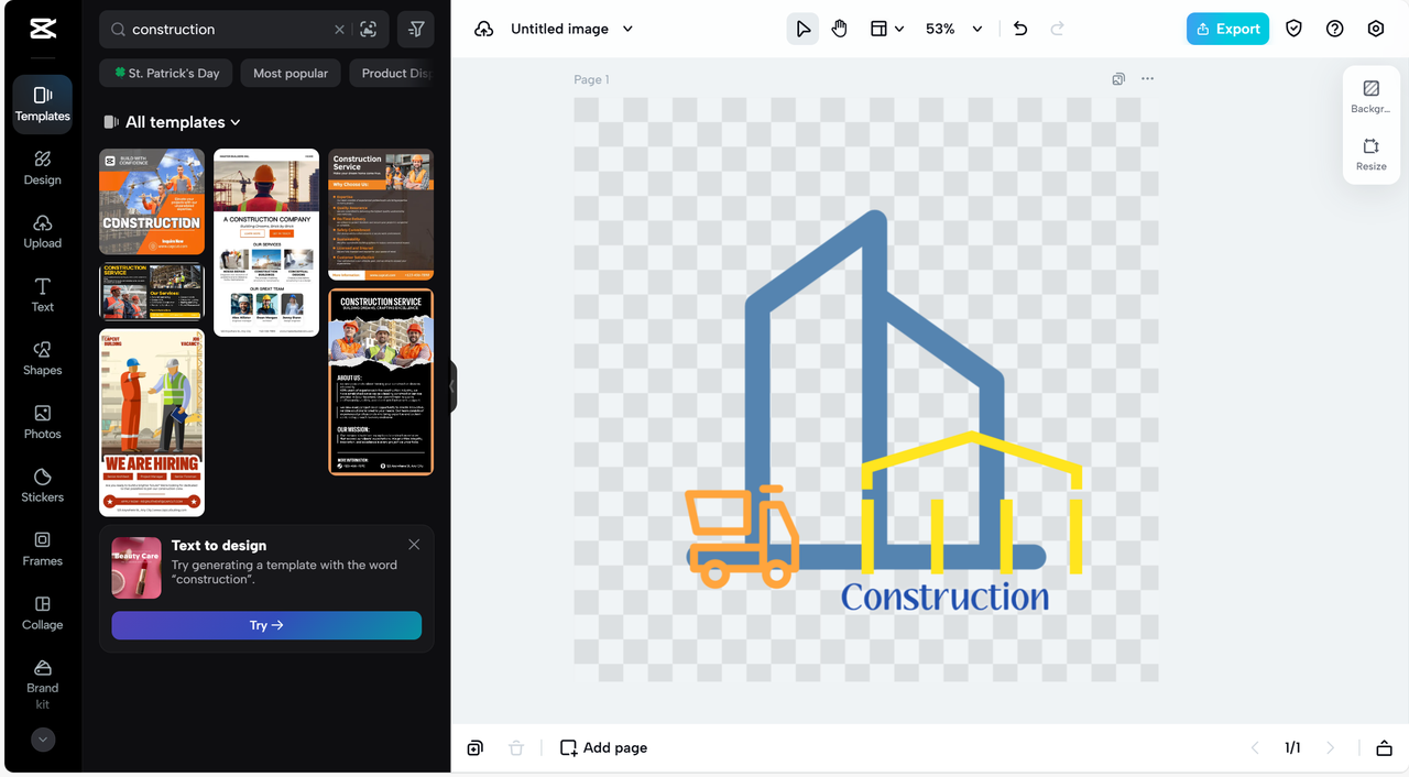 A logo made with CapCut Online