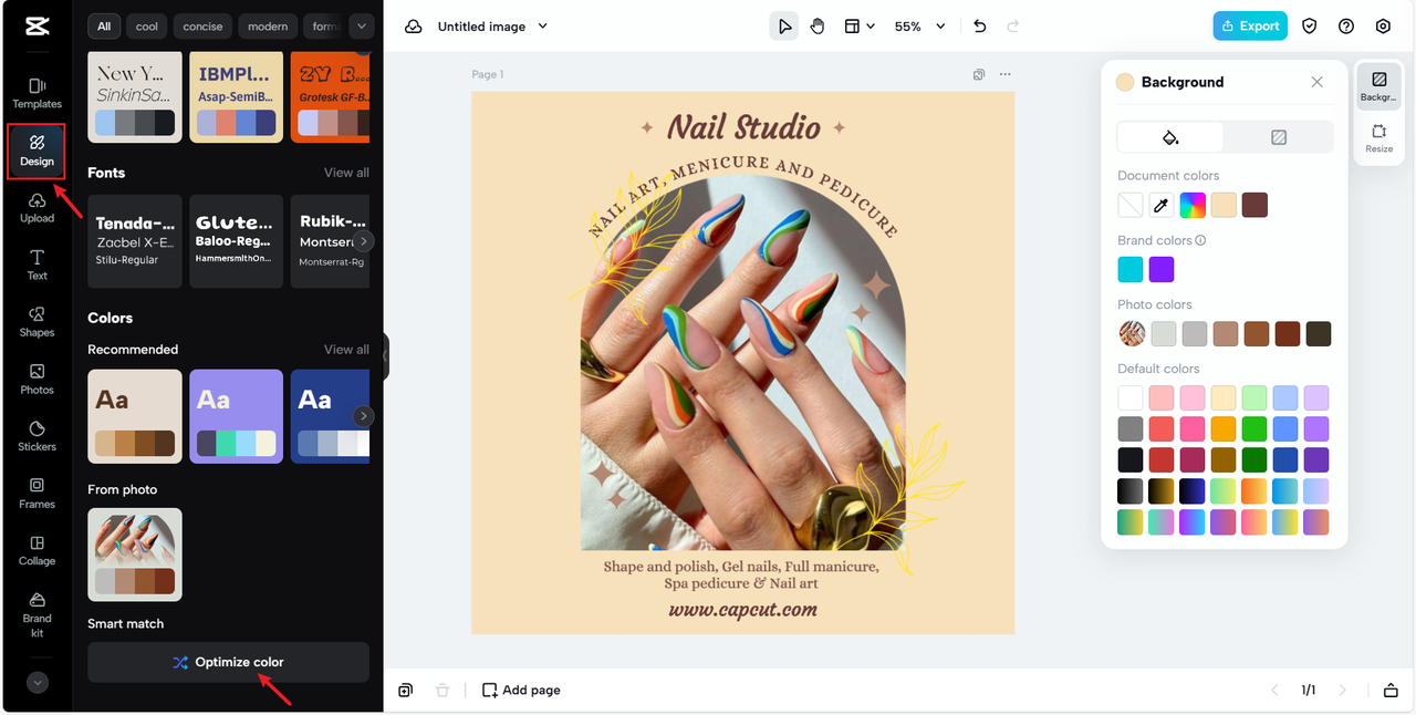 AI color matcher for hair stylist logo design