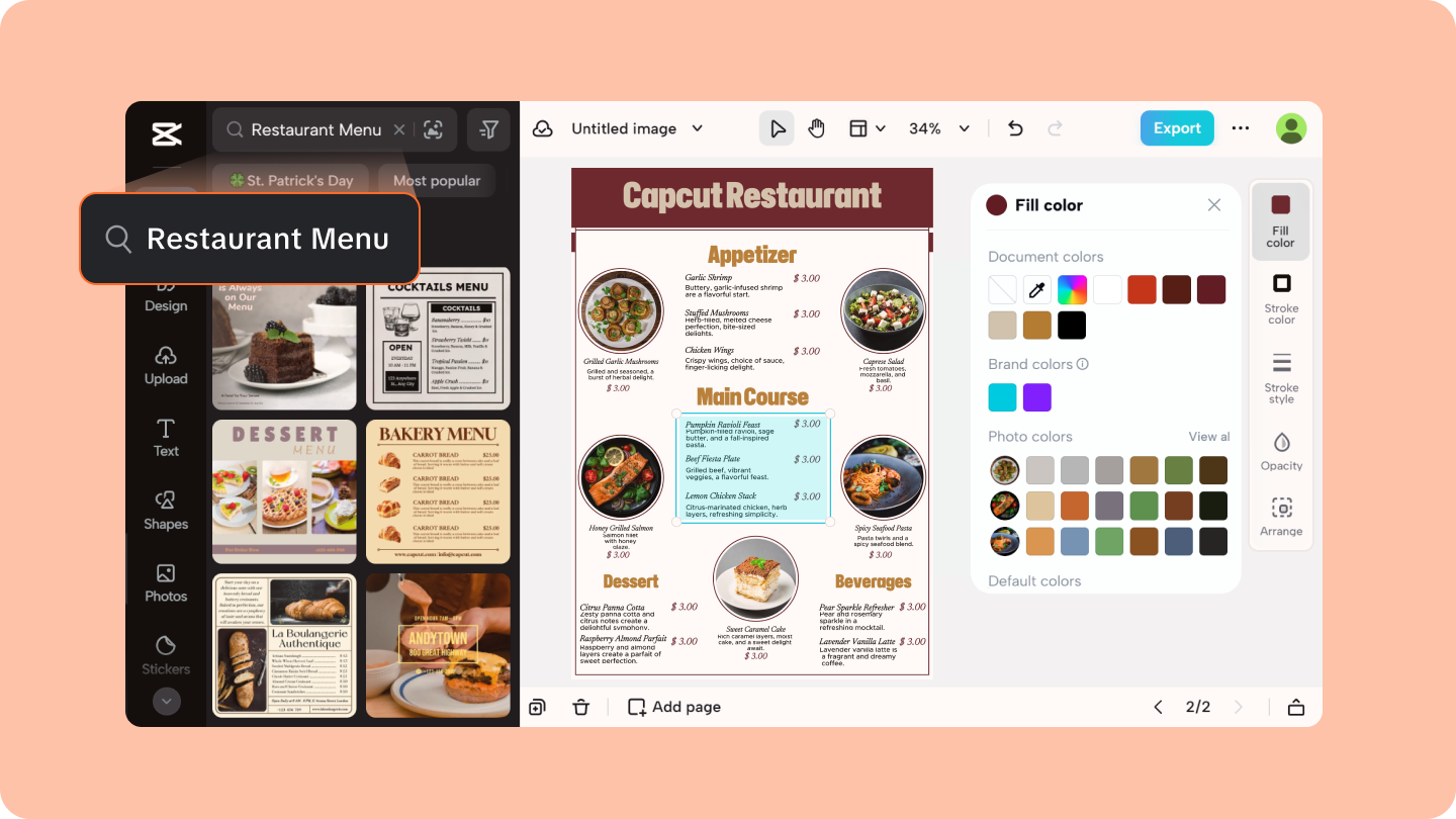 how to make menu for restaurant