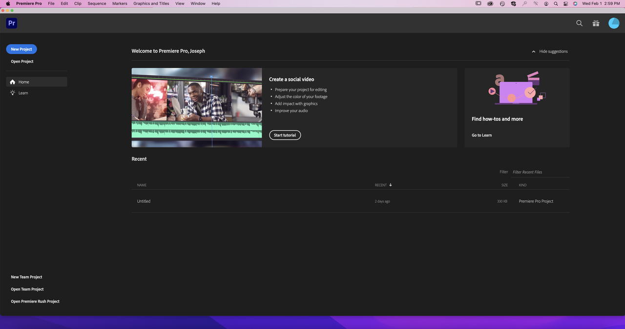 Upload a video to Adobe Premiere Pro to contrast CapCut vs Premiere Pro