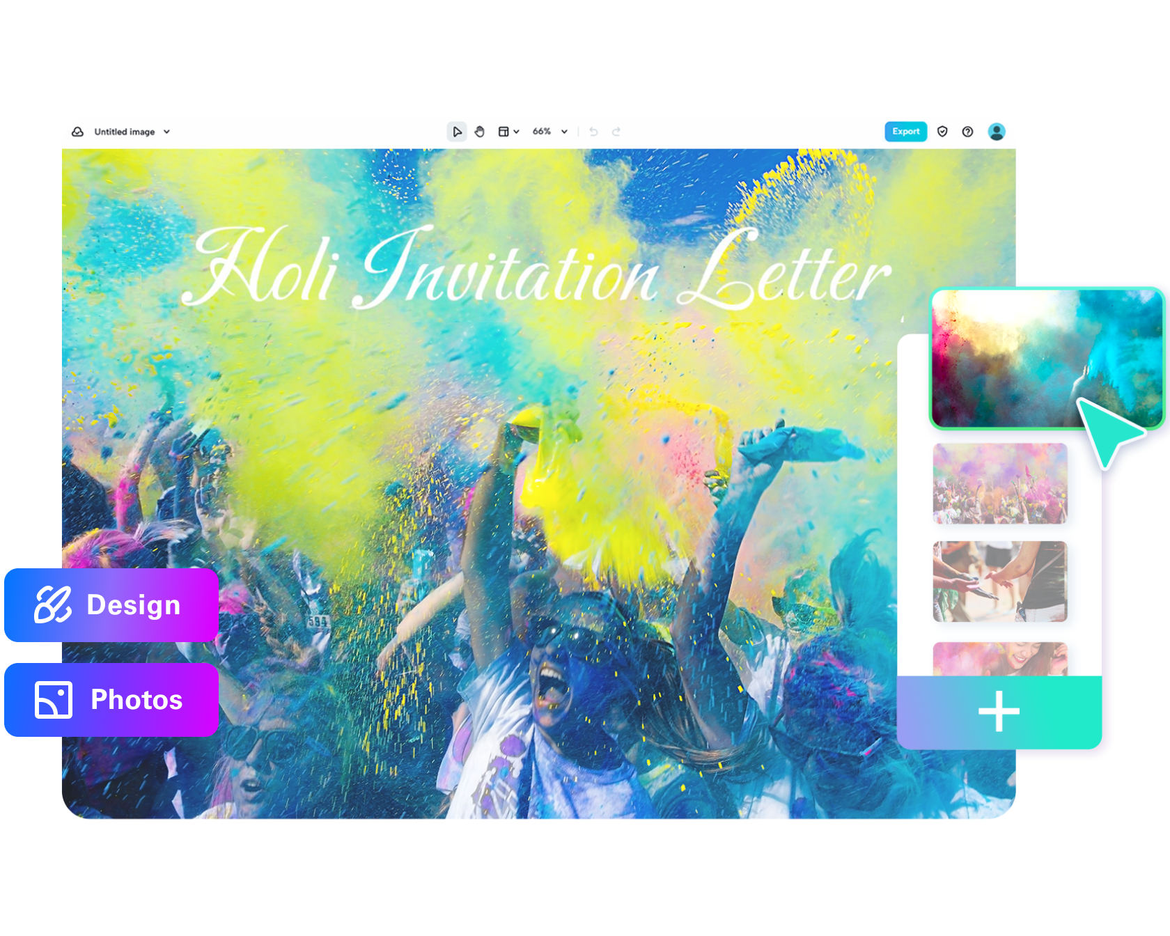holi invitation maker