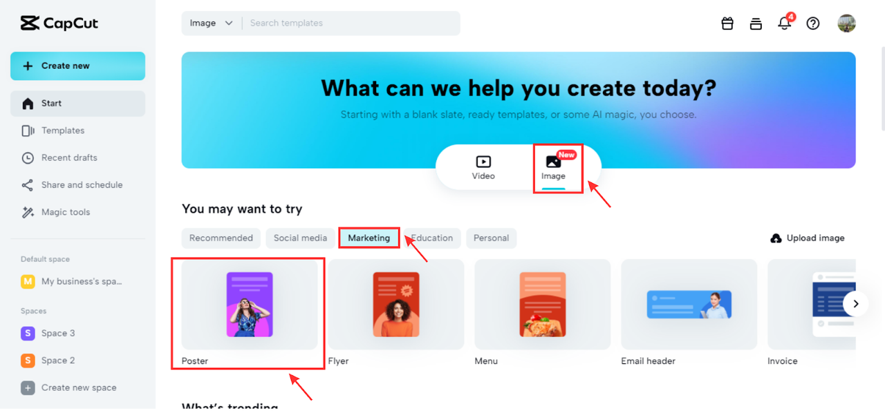 Choose a poster canvas