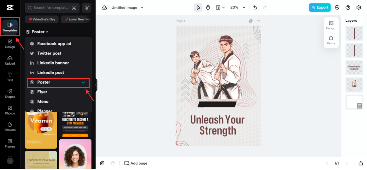 Choose inspirational poster templates