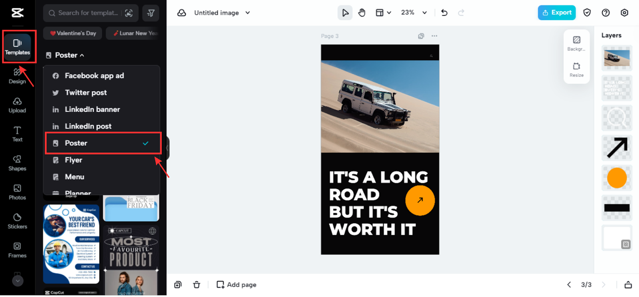 Filter a poster template