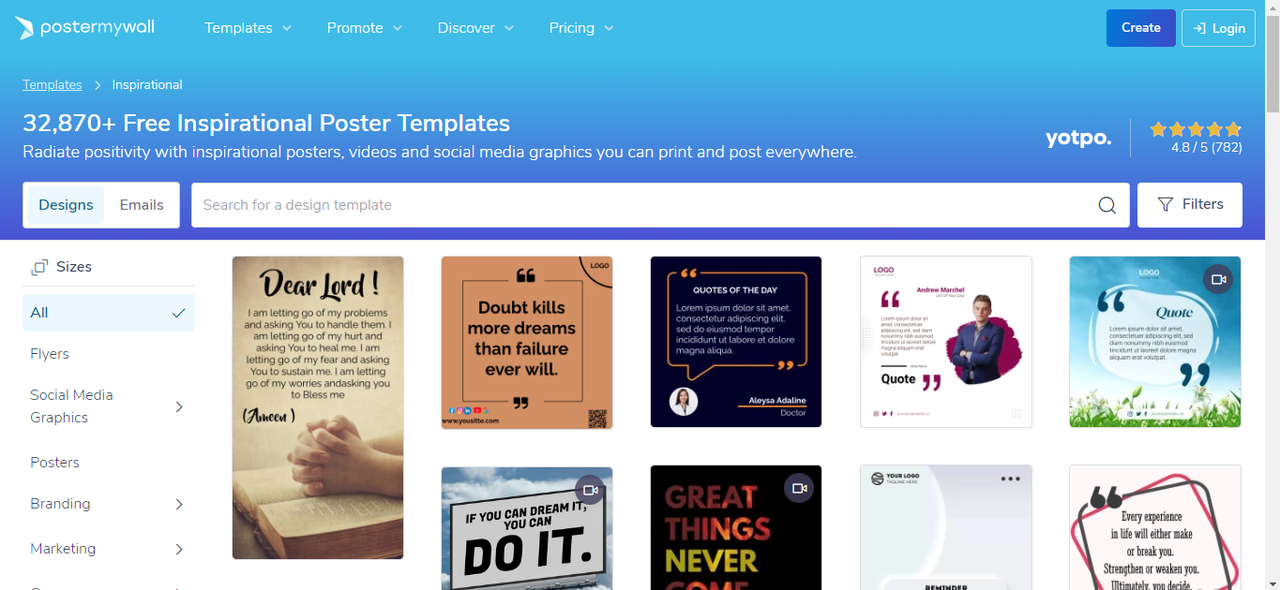 Postermywall’s interface