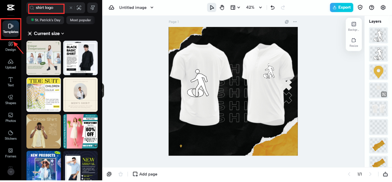 Use shirt logo templates
