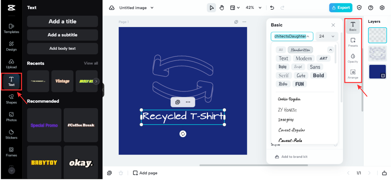 Text logo design for shirt
