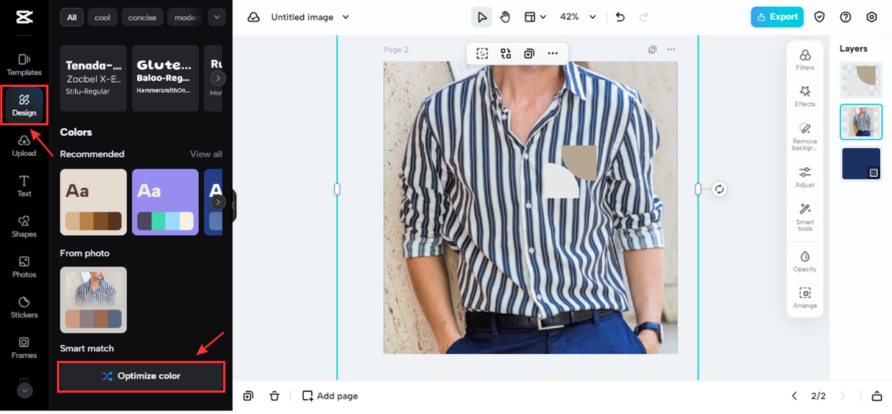 Smart match to optimize color