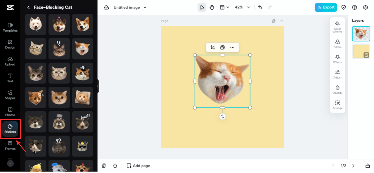Choose a funny sticker for team shirts