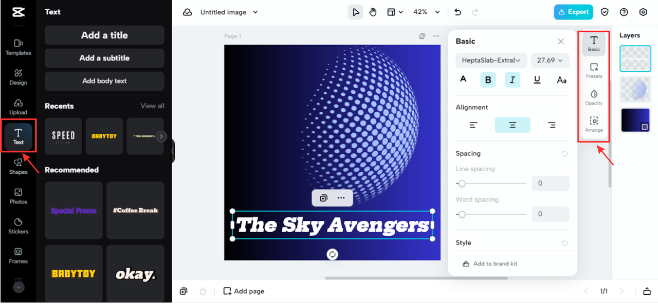 Add logo text design