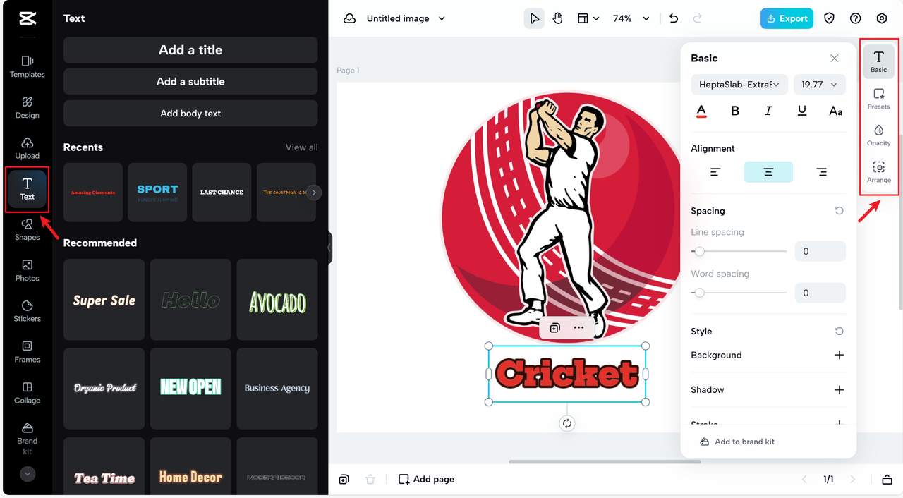 Utilize rich logo fonts and text editing features
