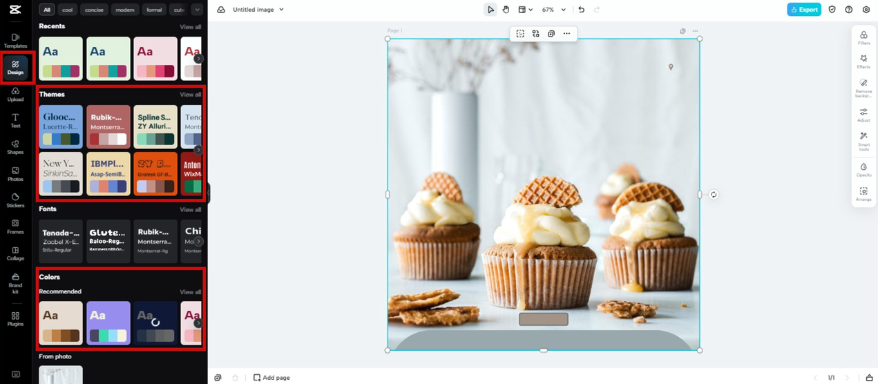 Color combinations and themes in CapCut Online