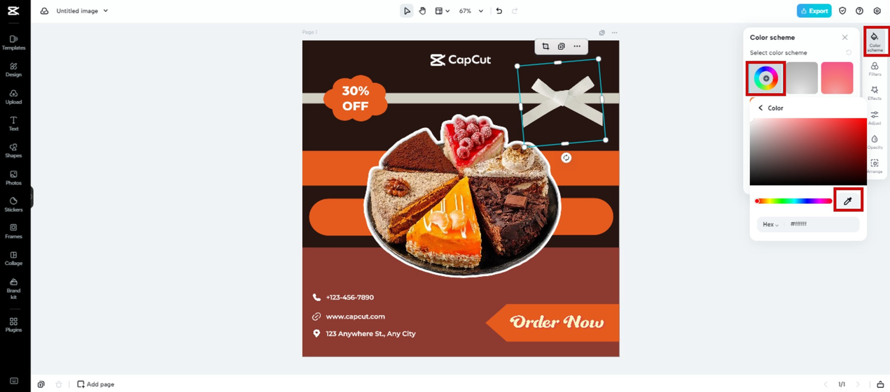 Color picker to customize logo color