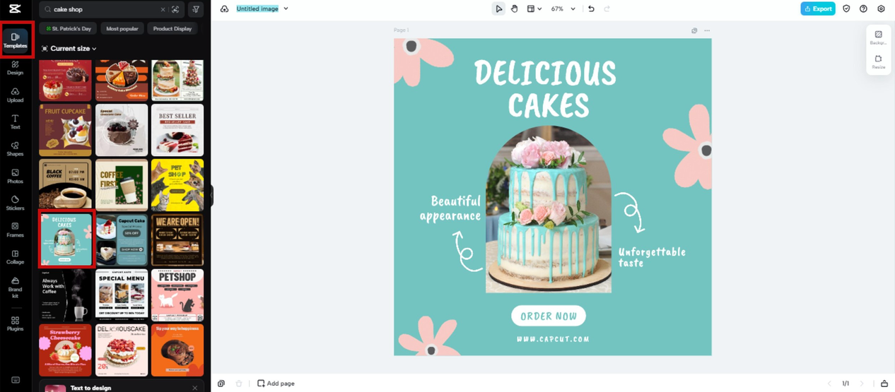 Pastries logo templates in CapCut Online