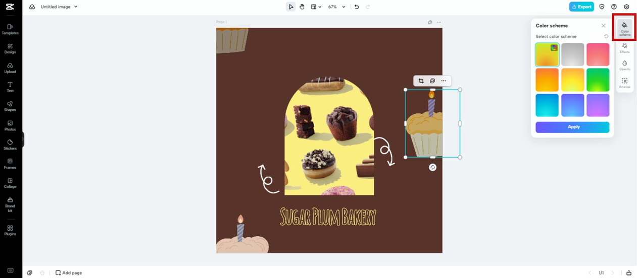 Customize color in logo designs in CapCut Online