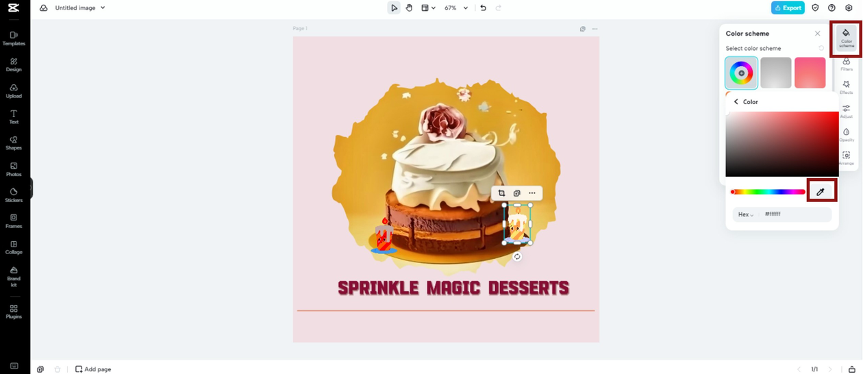 Customize color in logo designs in CapCut Online