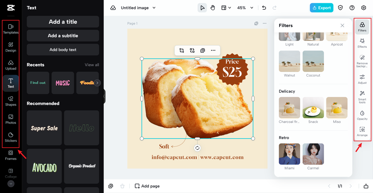 Create a bakery logo design with CapCut Online
