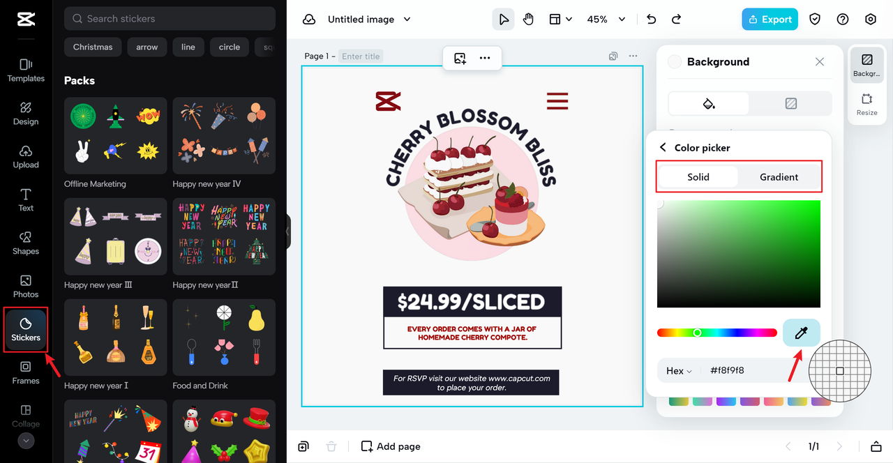 Smart color picking for a bakery logo