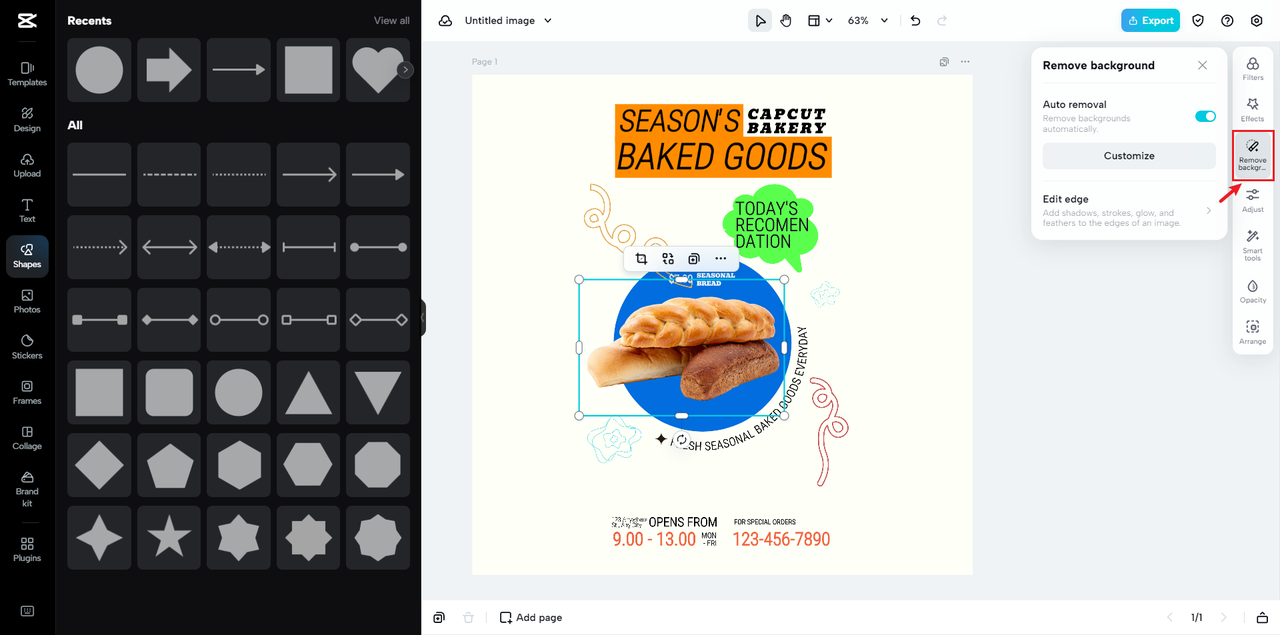 Reomve background of bakery logo