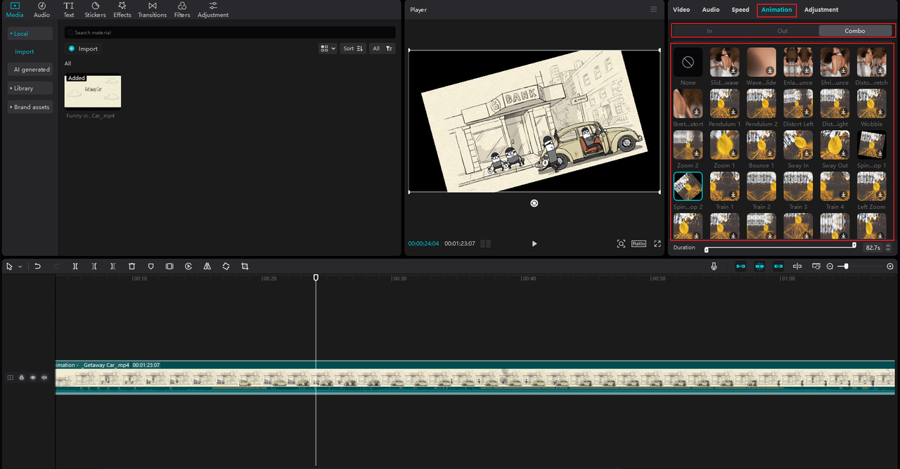 how to apply animation effects on the best 2D animation software free, the CapCut desktop editor