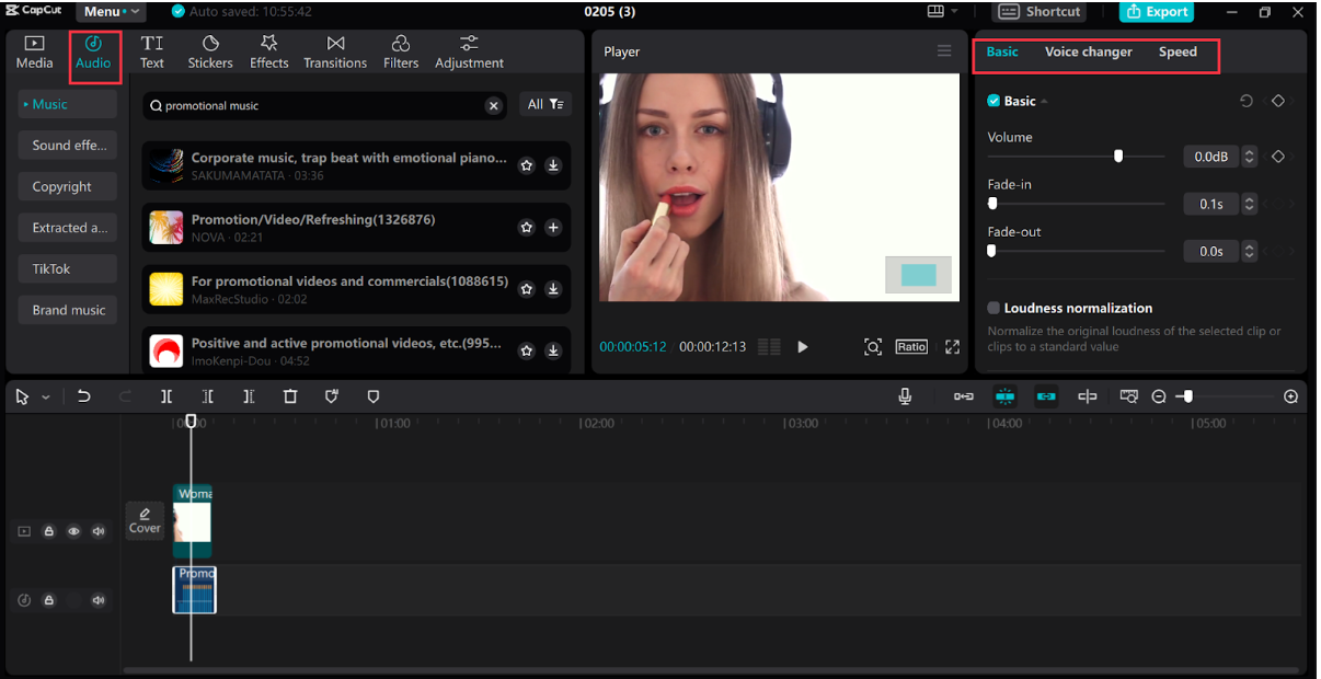Add background music and edit