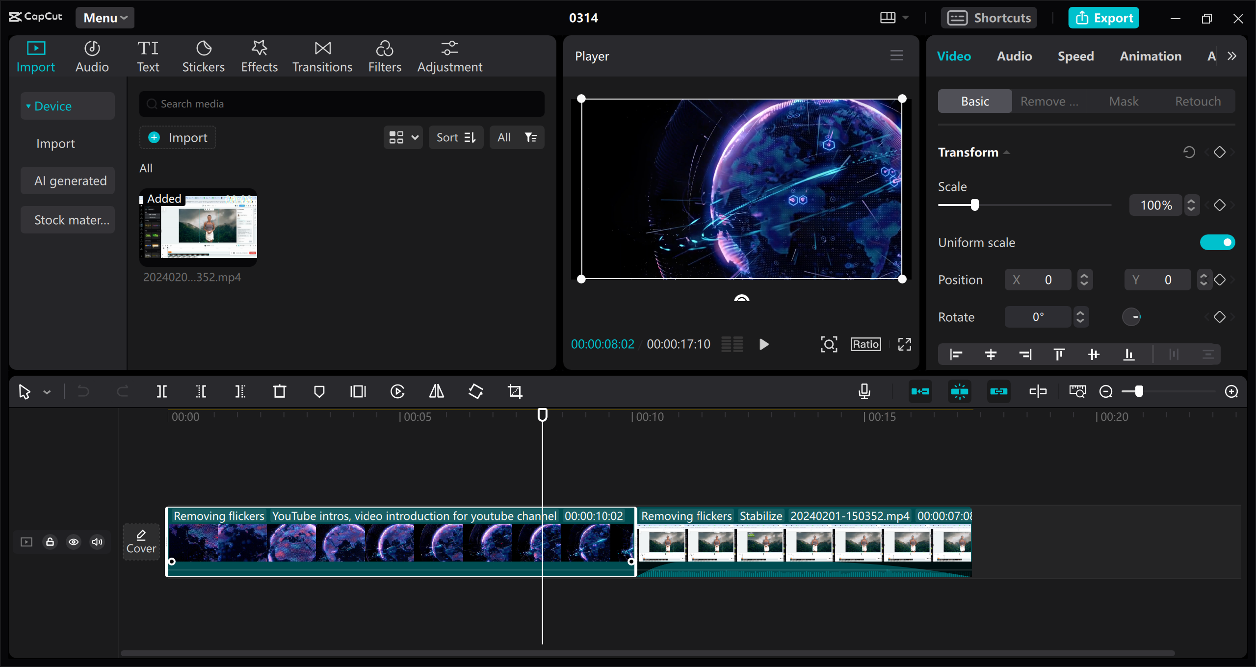 Edit downloaded private Facebook videos with CapCut 