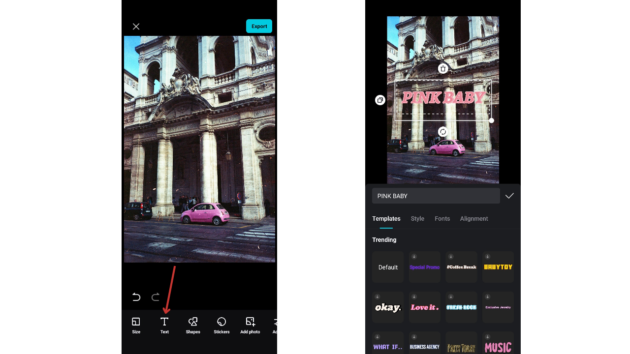 add text to the photo