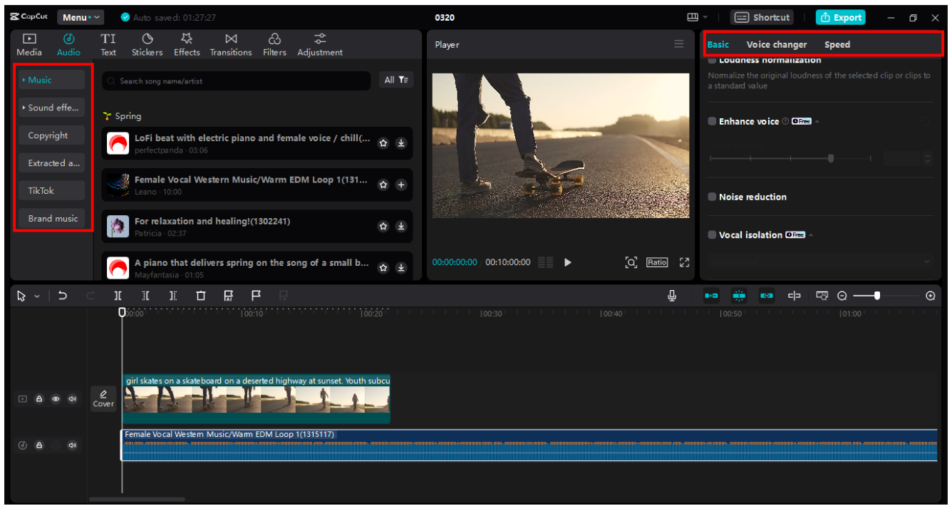 Add background music and edit
