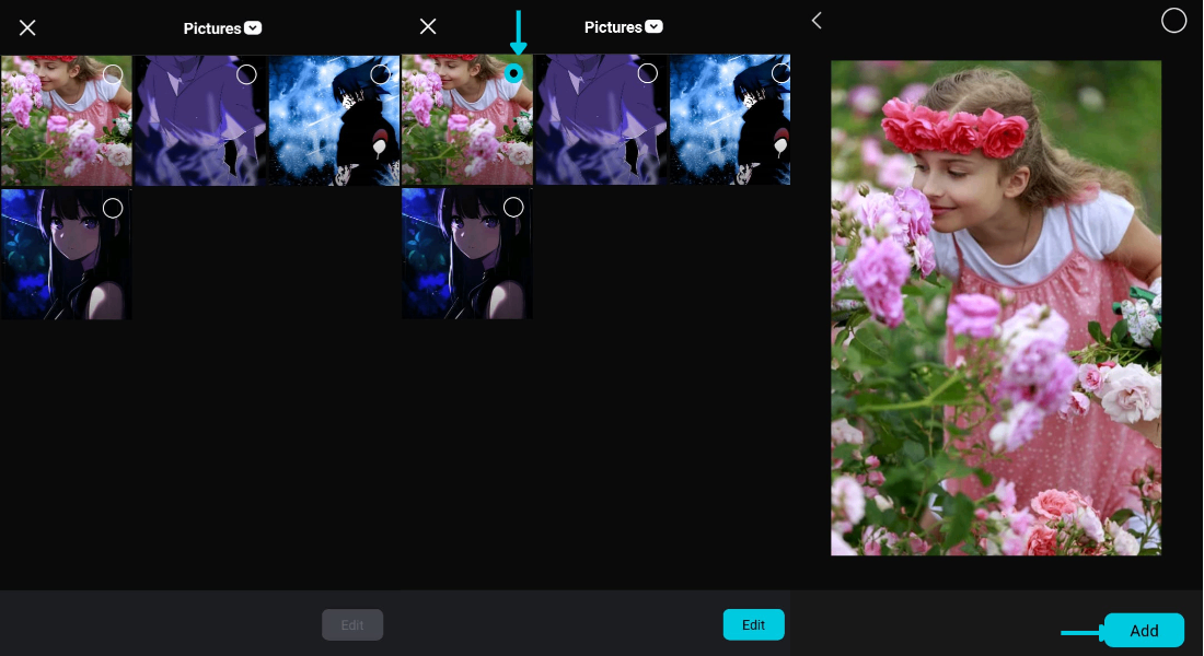 go to photo editor and import your image