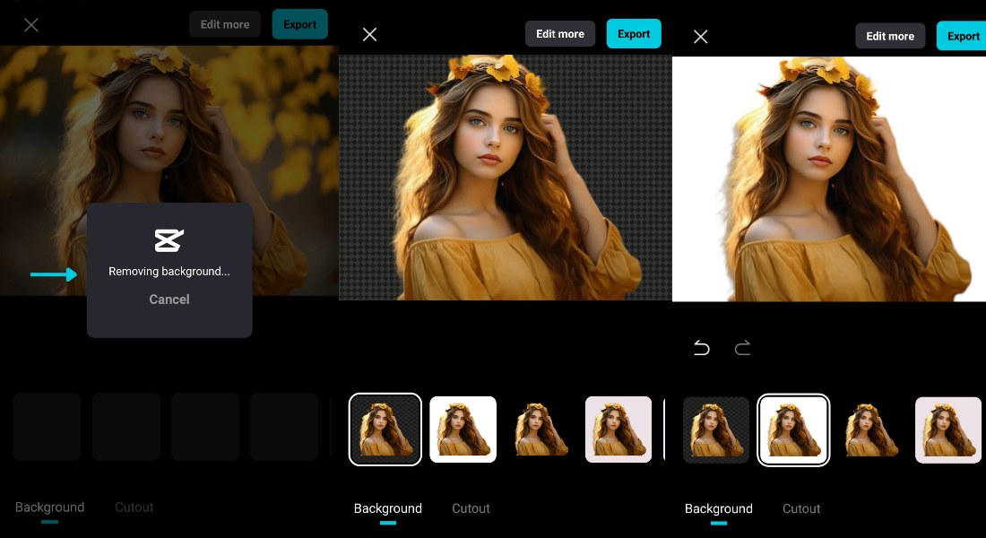 allow capcut to remove background