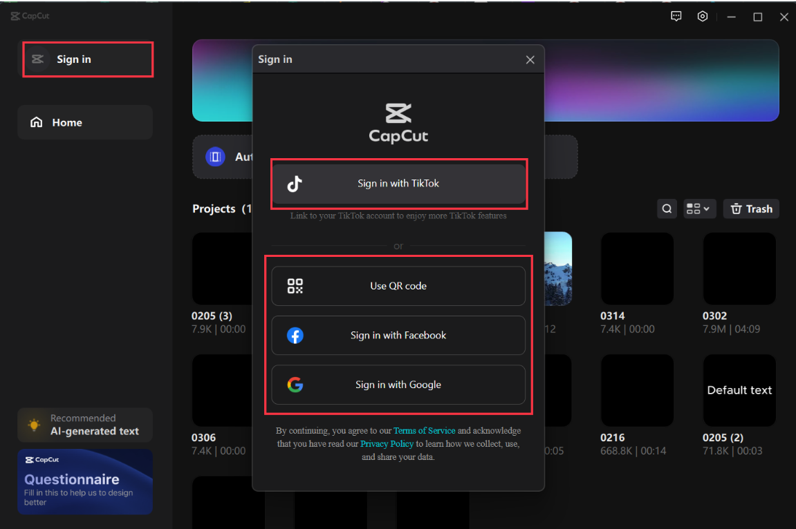 Download and sign up