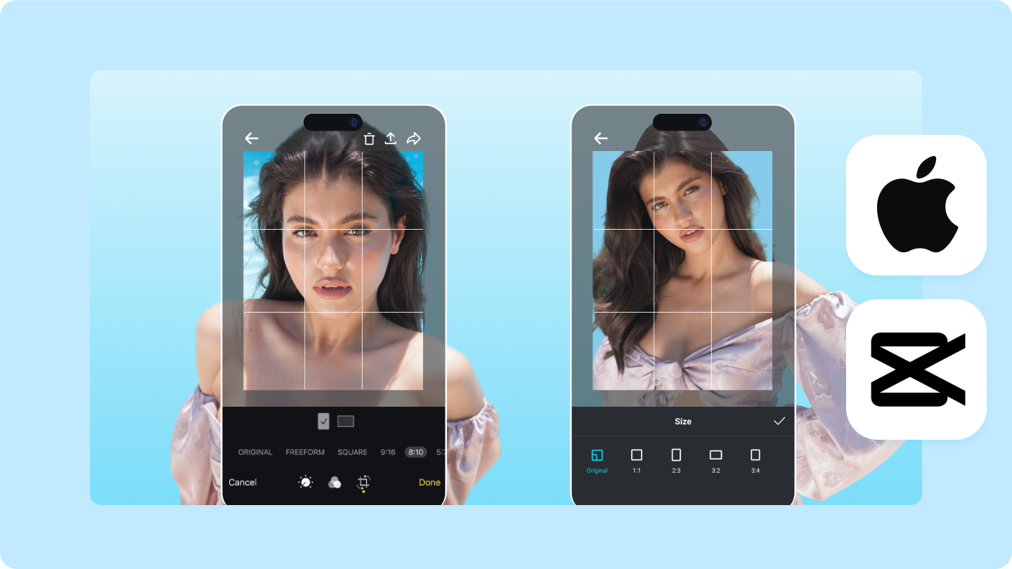 crop images on iphone