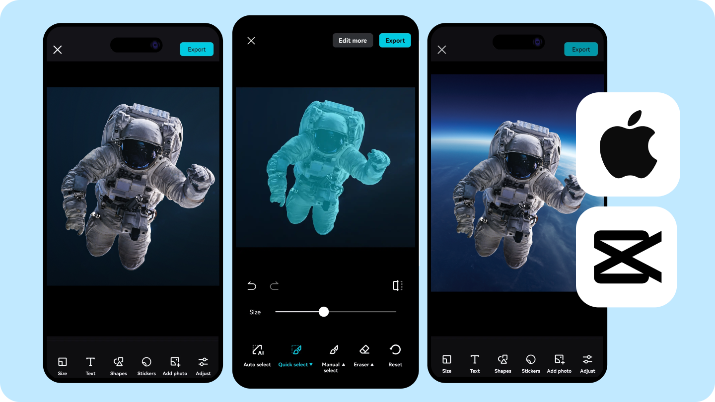 cut and paste photos on iphone