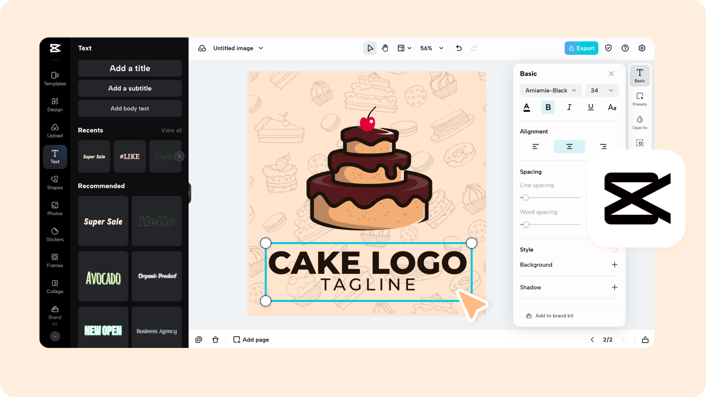 design loga cukrárny