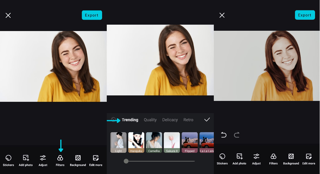 experimenting with filters and effects