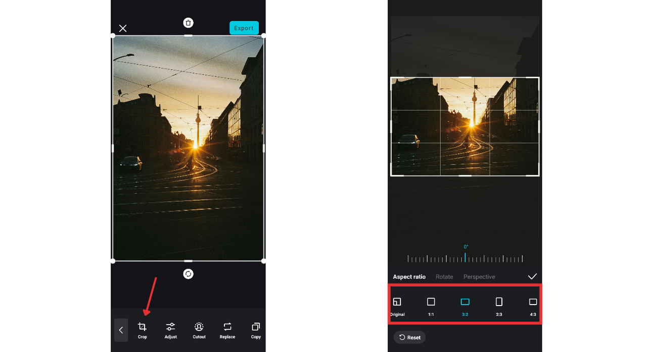 precise cropping and alignment tools