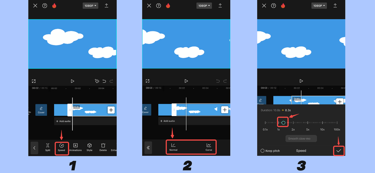 Adjust the video speed